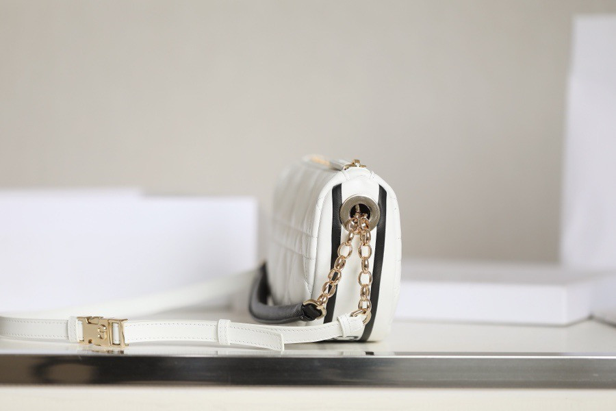 lambskin cannage small D*or vibe hobo bag white