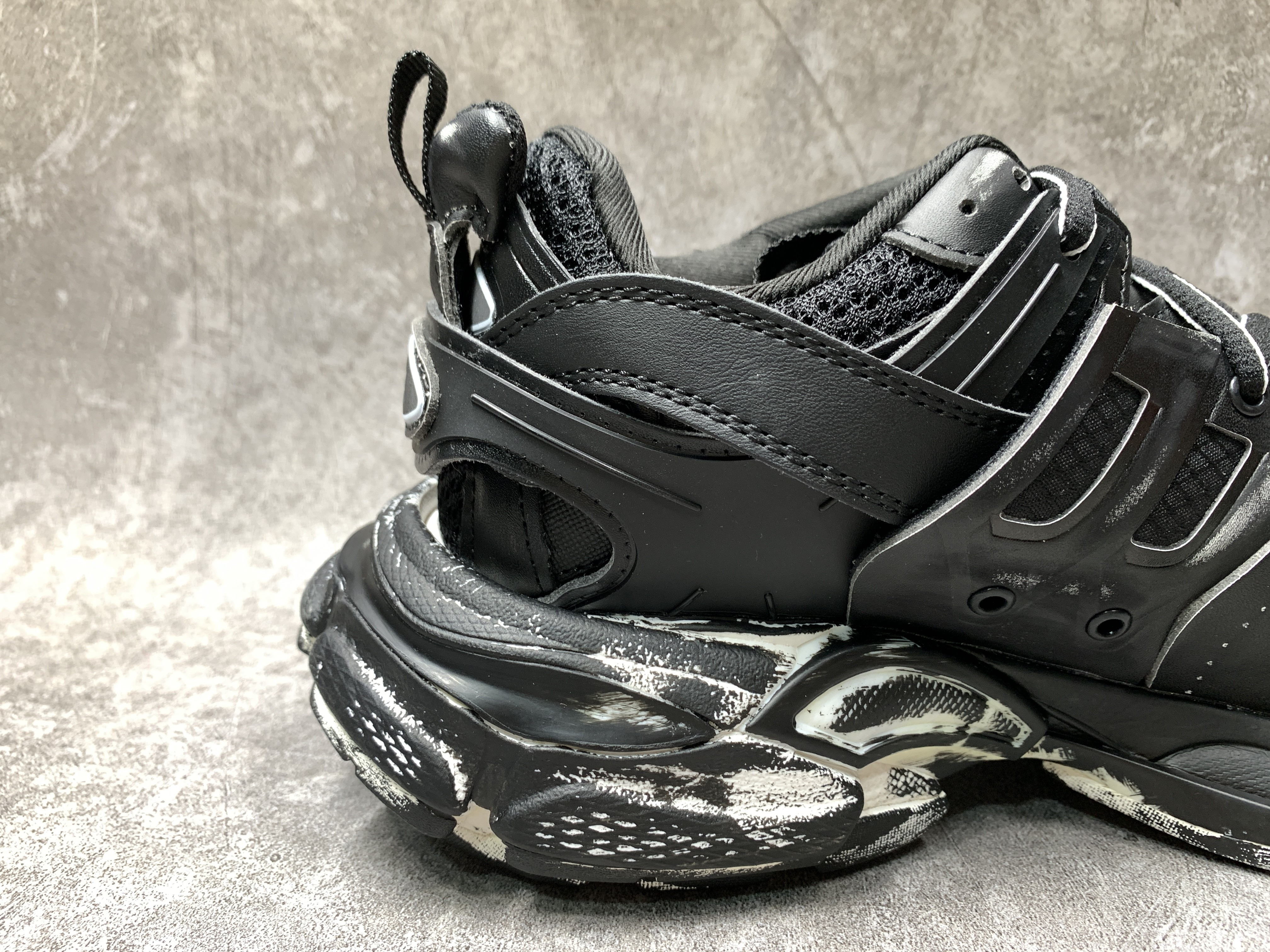 Balenciga Black Faded Track Sneakers