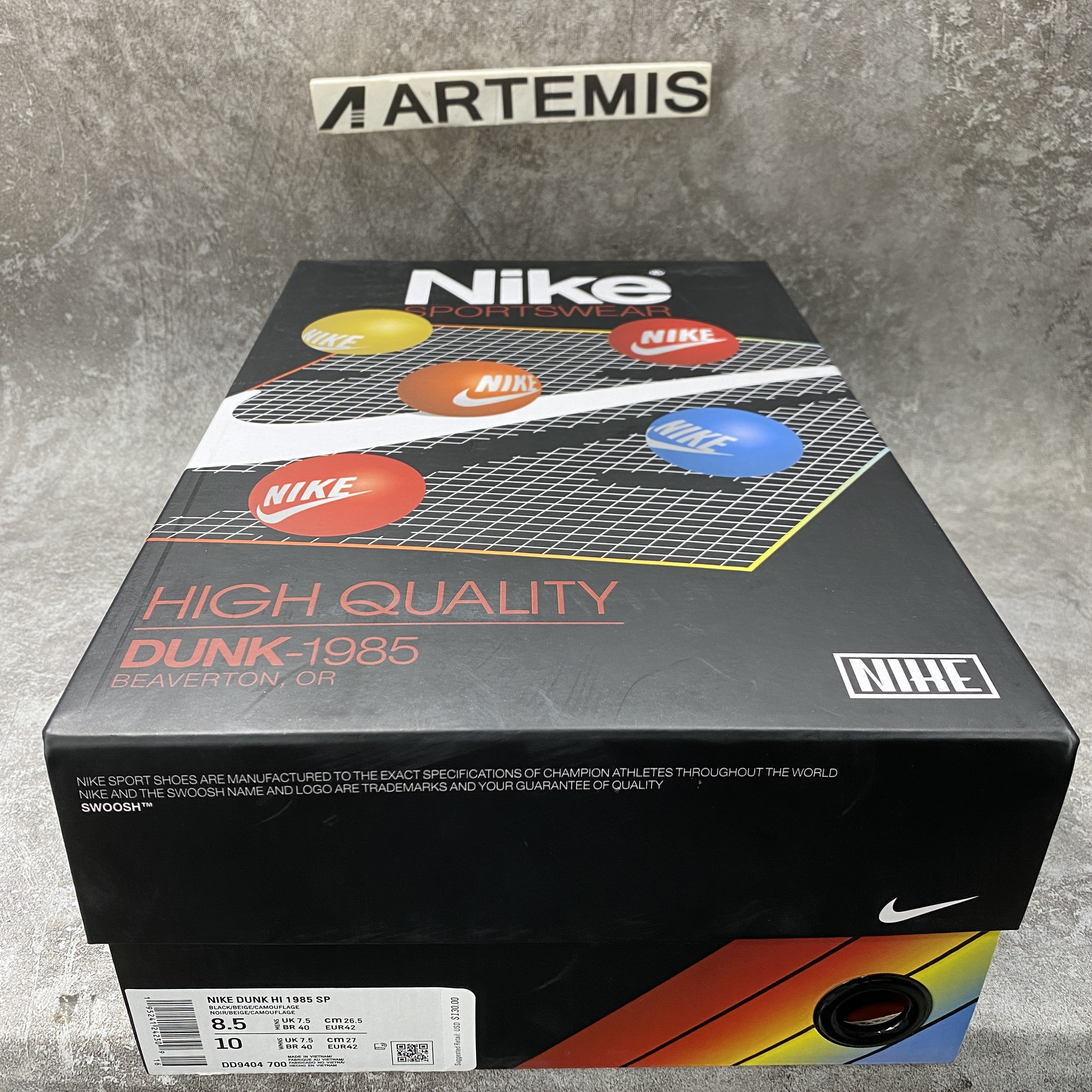 Nike Dunk High 1985 Black Acid Wash