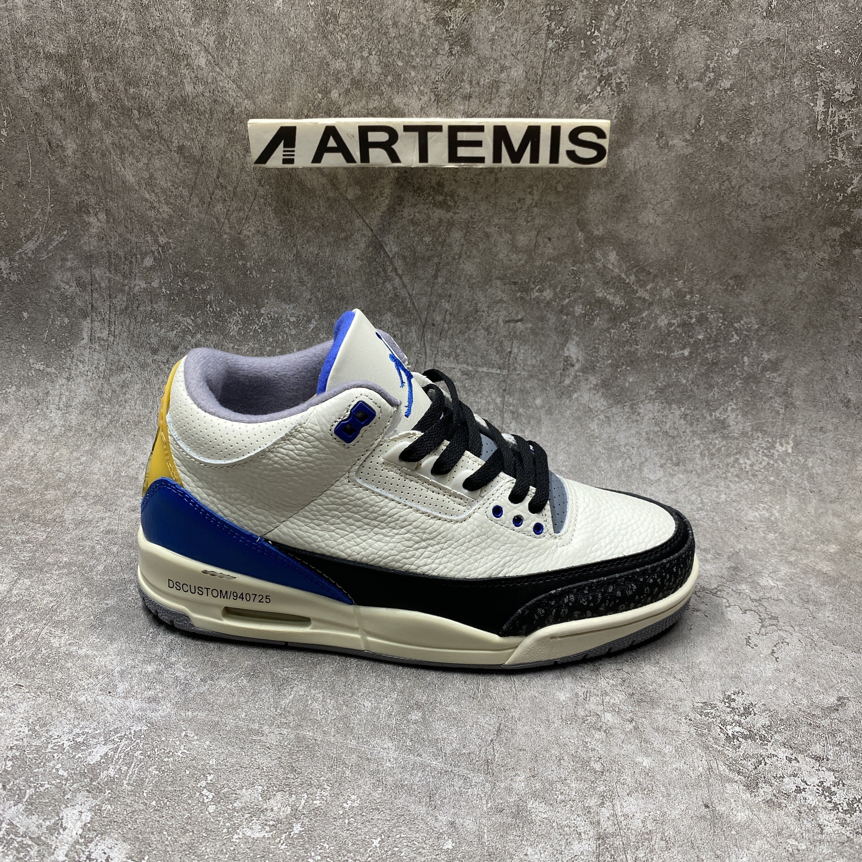 Air Jordan 3 Retro UNC White Black Blue Yellow