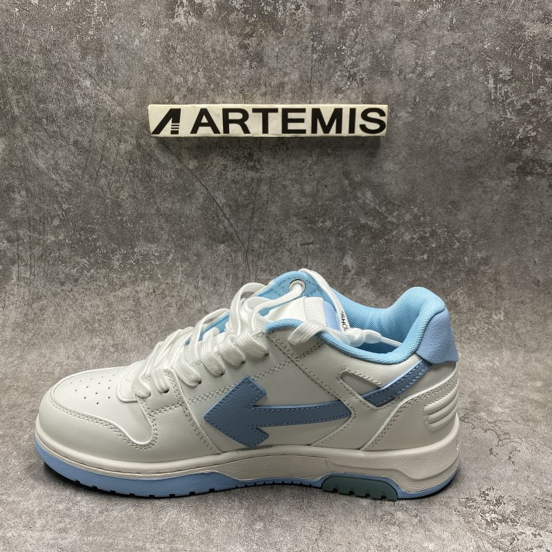 OFF-WHITE Out Of Office OOO 30 MM Low Tops White Light Blue