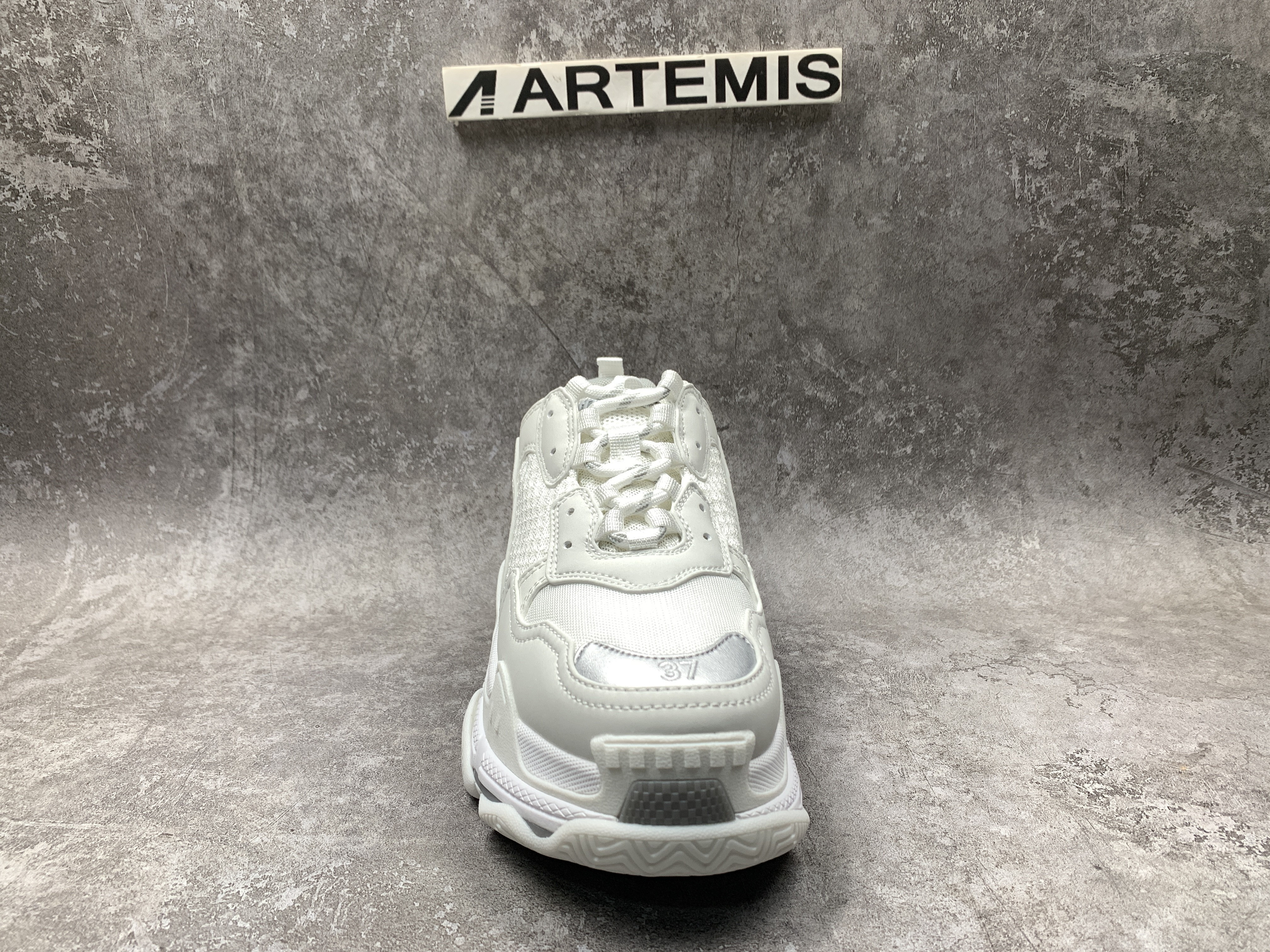 Balenciga Triple S Sneaker White and Metal Grey