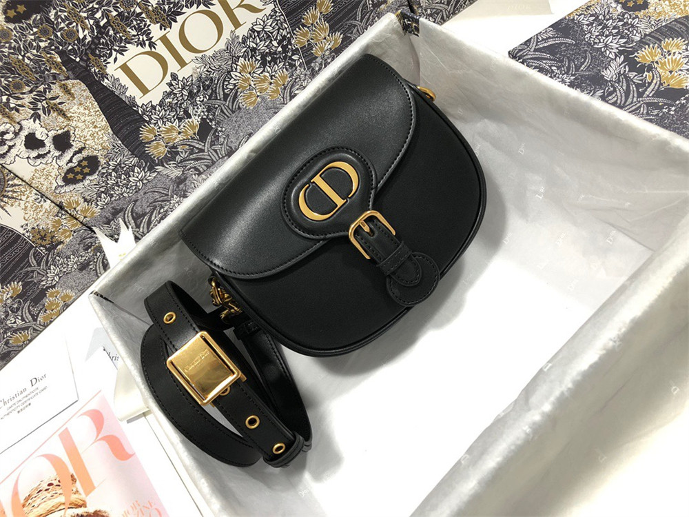 medium D*or bobby bag black box calfskin