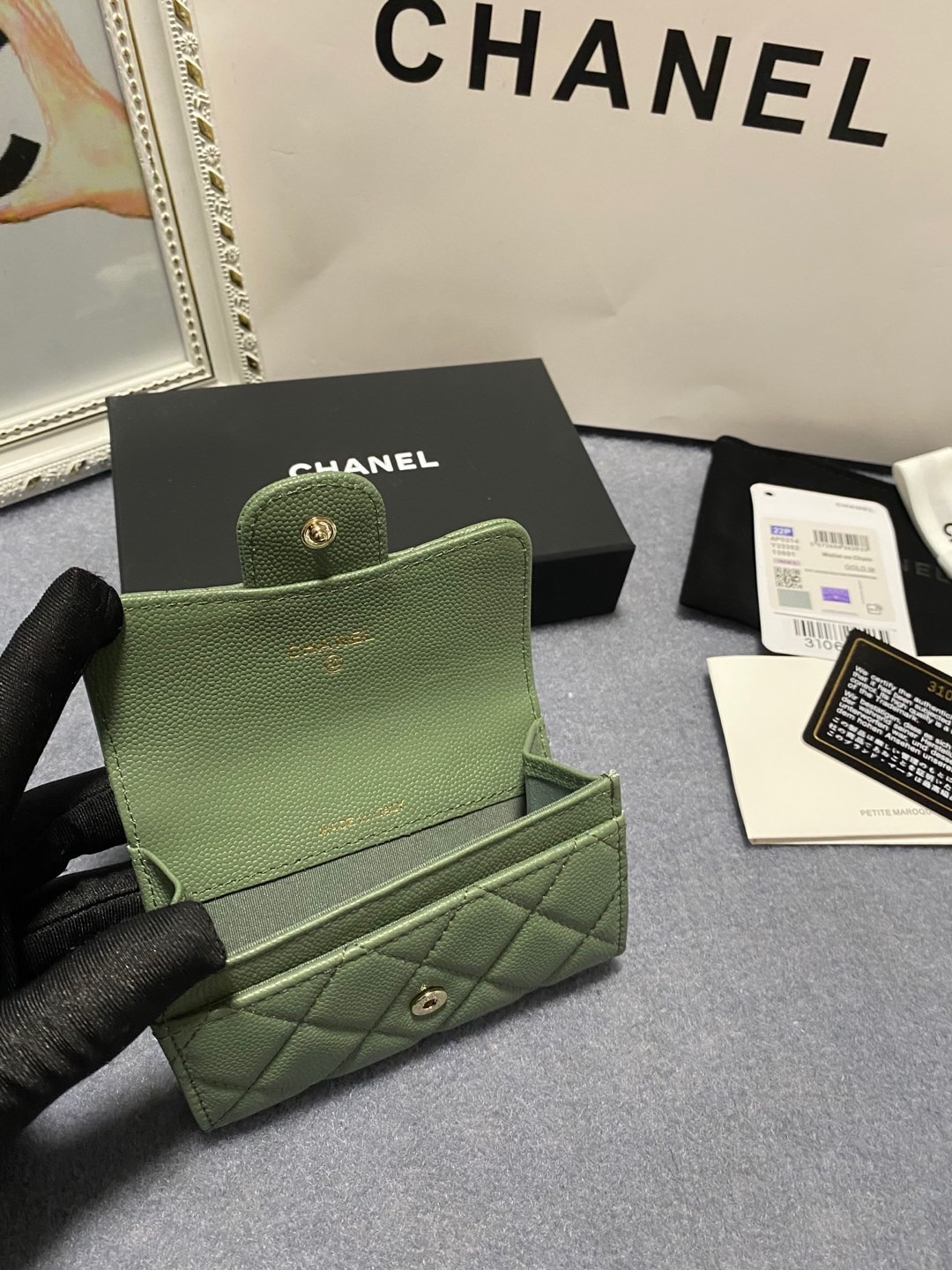 Ch*el card holder 11.3 x 7.5 x 2.5 cm