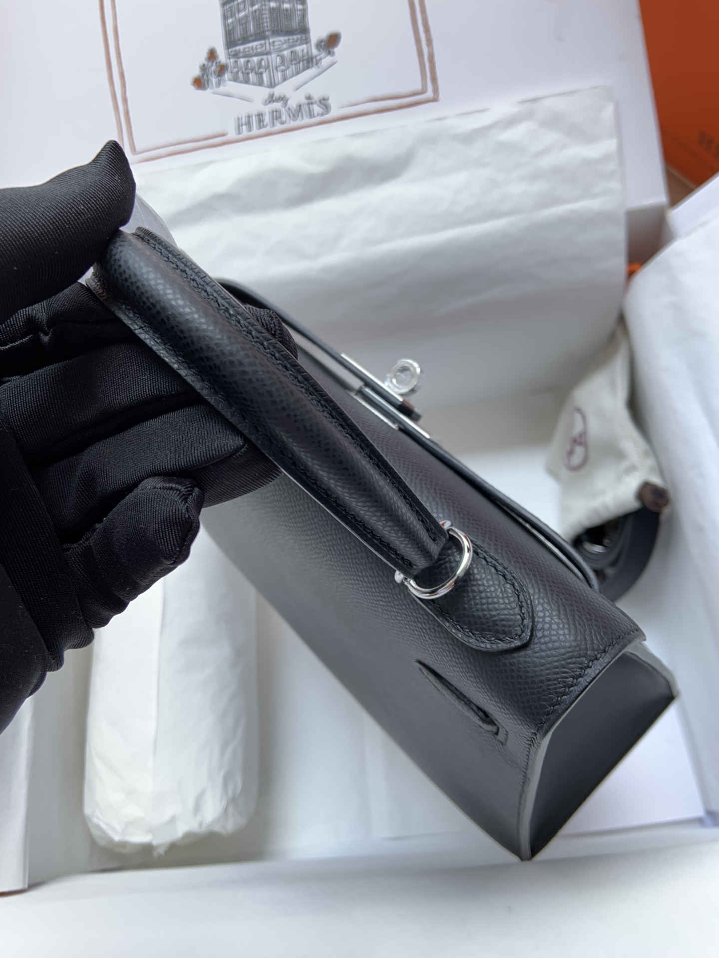 HERMÈS Kelly Silver-tone Hardware 25 28